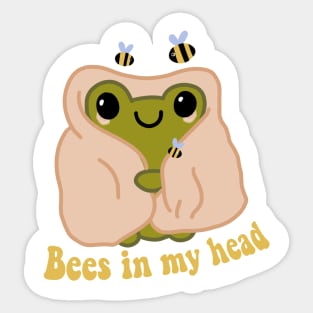 ADHD Frog - bees in my head Sticker